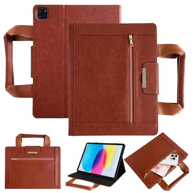 Zipper Handle Retro Smart Leather Tablet Case, Compatible with iPad Pro 13 2024