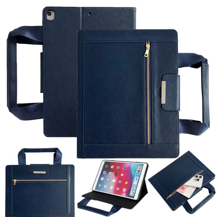 Zipper Handle Retro Smart Leather Tablet Case, Compatible with iPad 10.2 2021 / 2020 / 2019