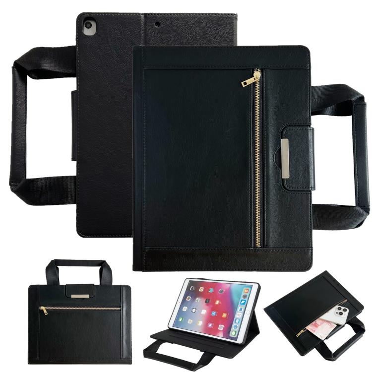 Zipper Handle Retro Smart Leather Tablet Case, Compatible with iPad 10.2 2021 / 2020 / 2019