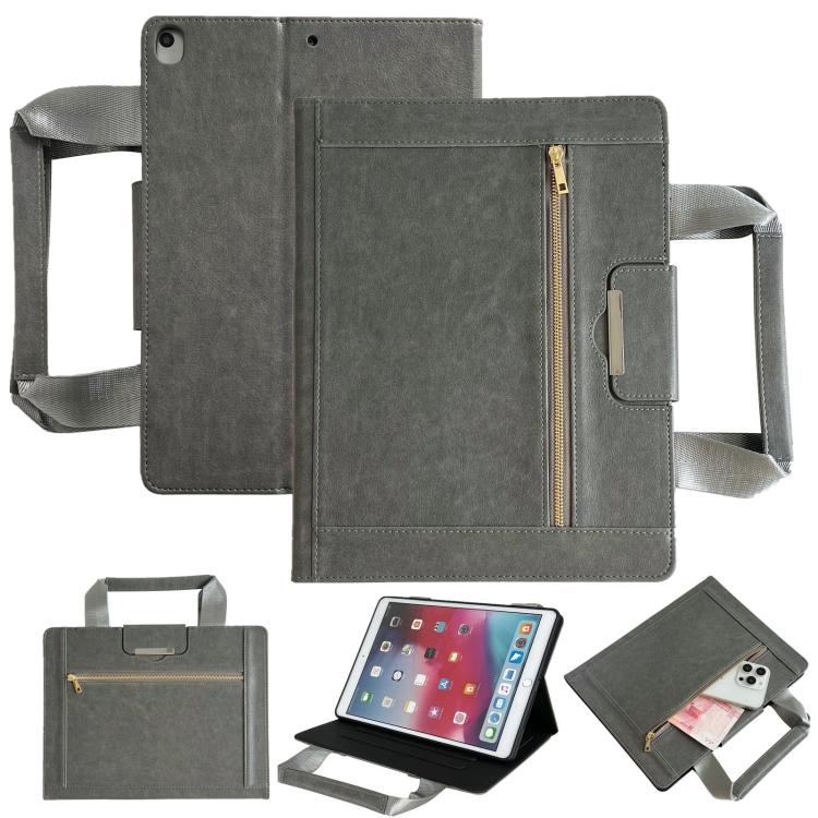 Zipper Handle Retro Smart Leather Tablet Case, Compatible with iPad 10.2 2021 / 2020 / 2019