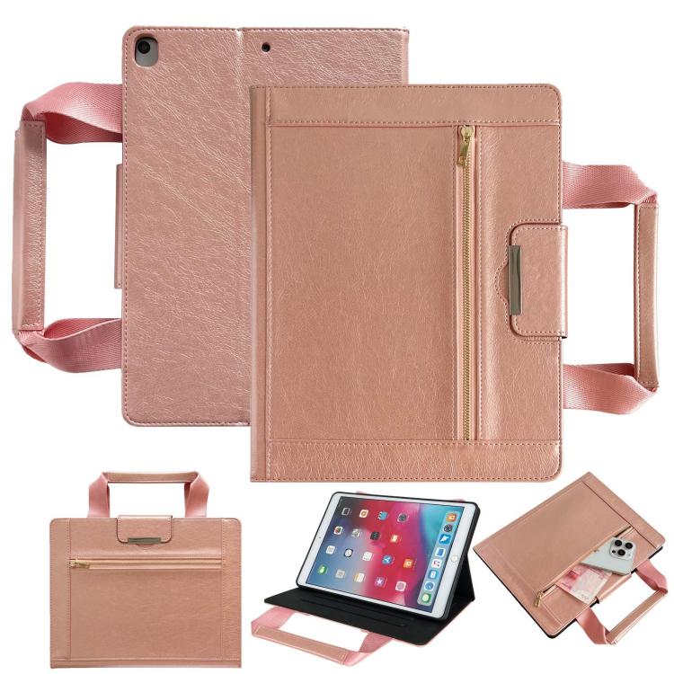 Zipper Handle Retro Smart Leather Tablet Case, Compatible with iPad 10.2 2021 / 2020 / 2019
