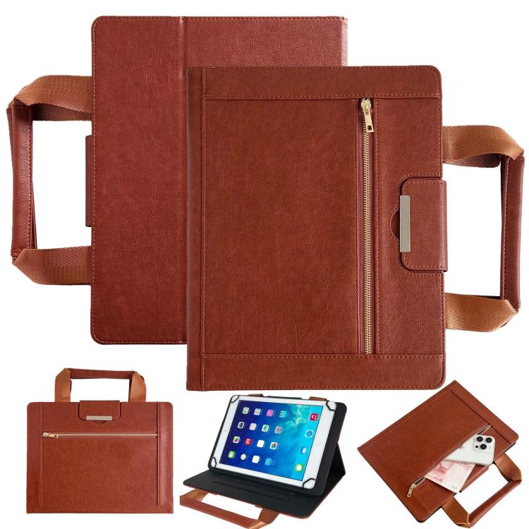 Zipper Handle Retro Leather Tablet Case, 10 inch