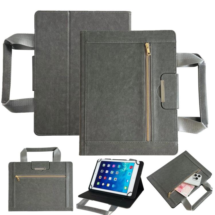 Zipper Handle Retro Leather Tablet Case, 7-8 inch