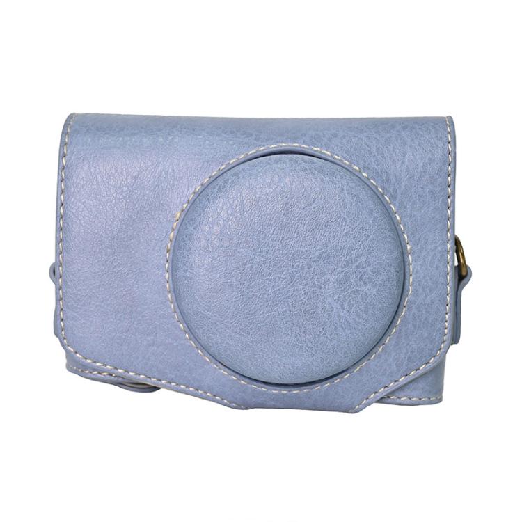 Retro Litchi Texture Leather Full Body Camera Case Bag with Strap, Compatible with Canon PowerShot SX740 HS