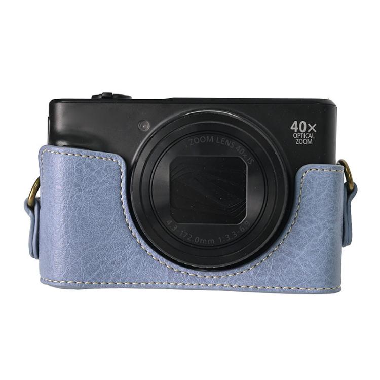 Retro Litchi Texture Leather Full Body Camera Case Bag with Strap, Compatible with Canon PowerShot SX740 HS