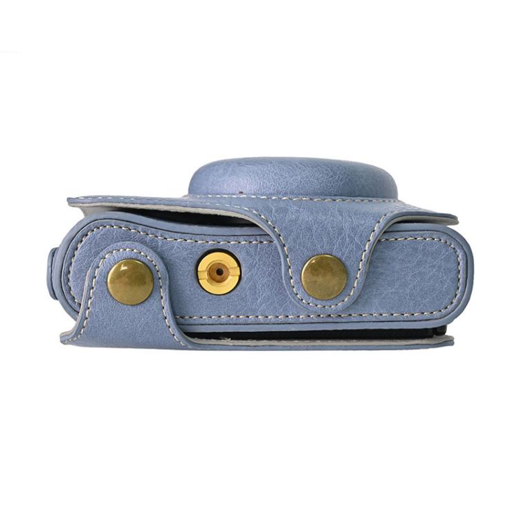Retro Litchi Texture Leather Full Body Camera Case Bag with Strap, Compatible with Canon PowerShot SX740 HS