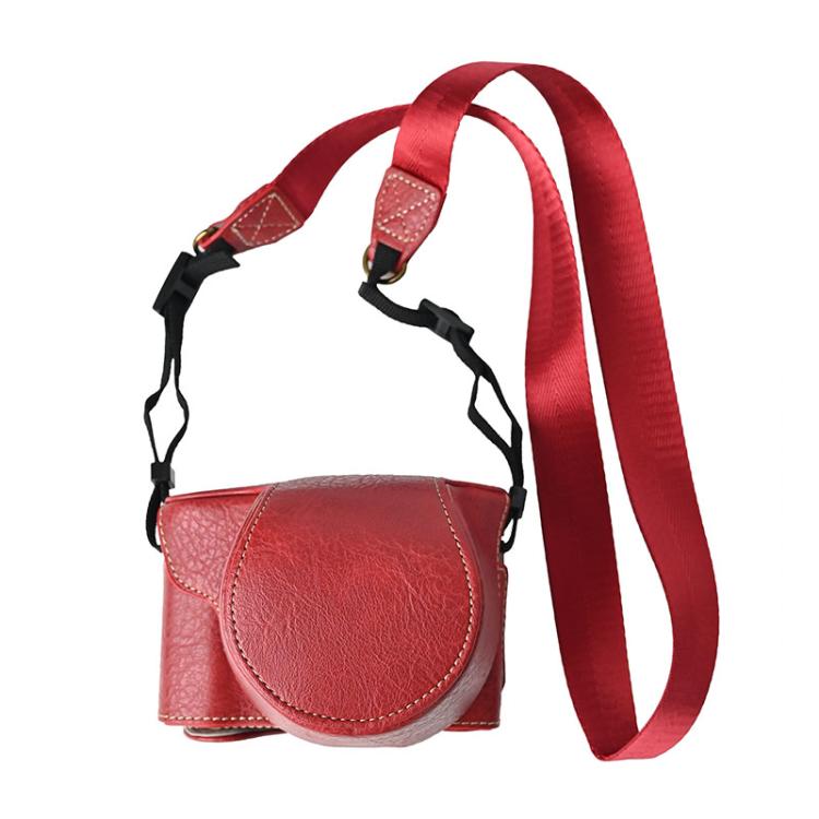 Retro Litchi Texture Leather Full Body Camera Case Bag with Strap, Compatible with FUJIFILM X-M5