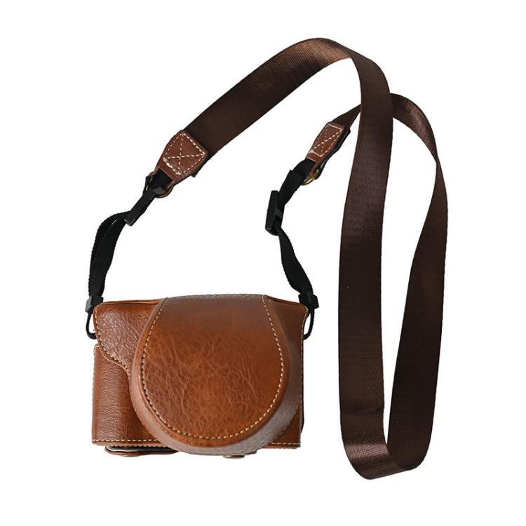 Retro Litchi Texture Leather Full Body Camera Case Bag with Strap, Compatible with FUJIFILM X-M5