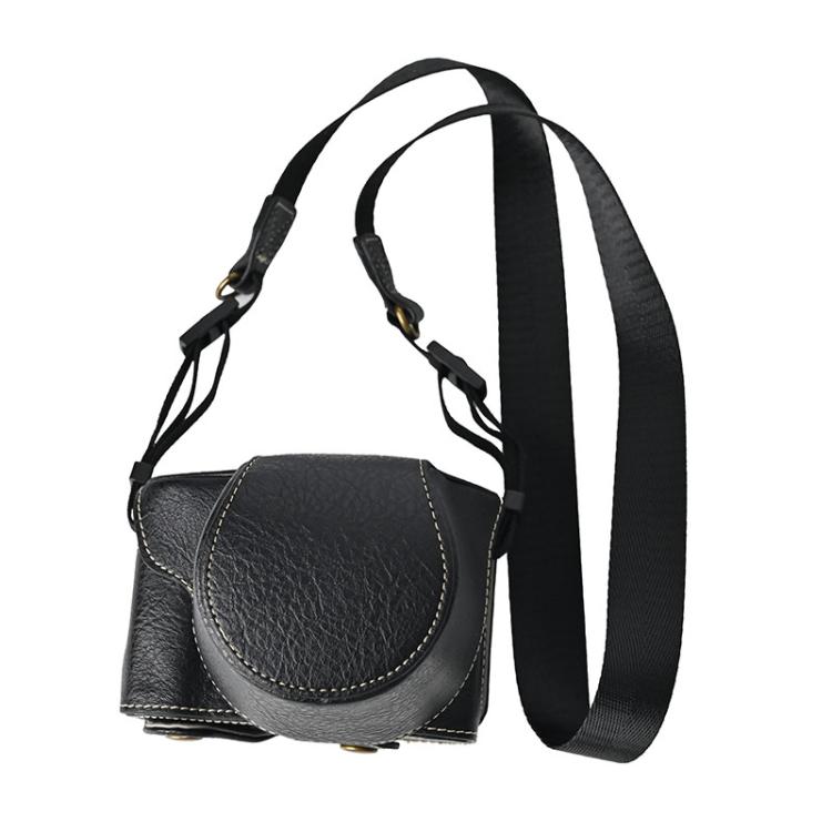 Retro Litchi Texture Leather Full Body Camera Case Bag with Strap, Compatible with FUJIFILM X-M5