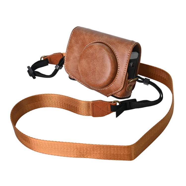 Retro Pull Up Leather Full Body Camera Case Bag with Strap, Compatible with Canon G7 X Mark III / G7X3
