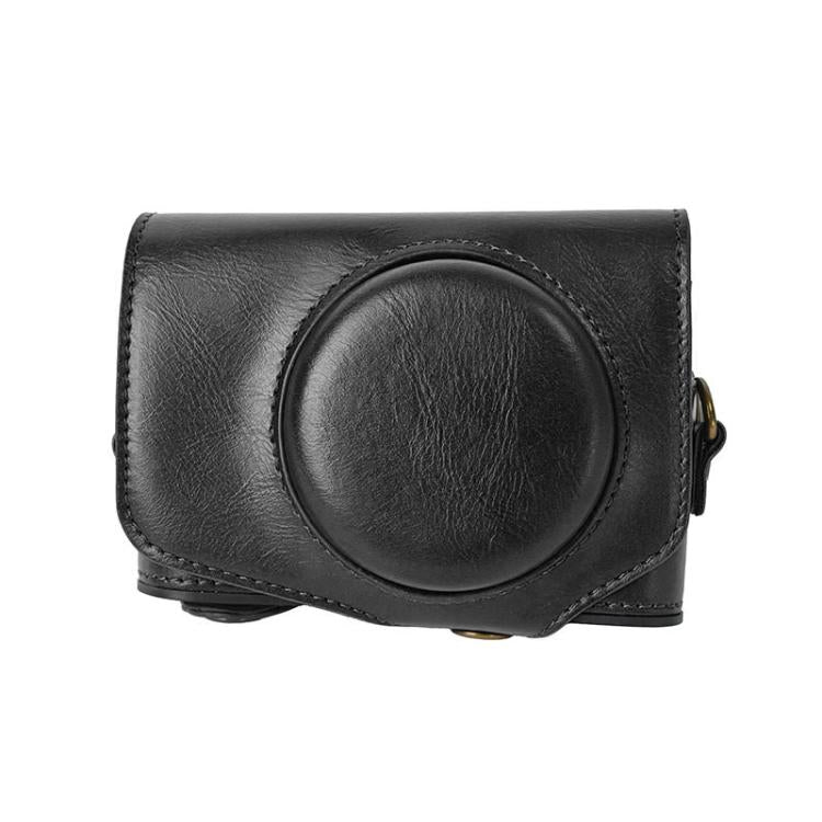 Retro Pull Up Leather Full Body Camera Case Bag with Strap, Compatible with Canon PowerShot SX740 HS