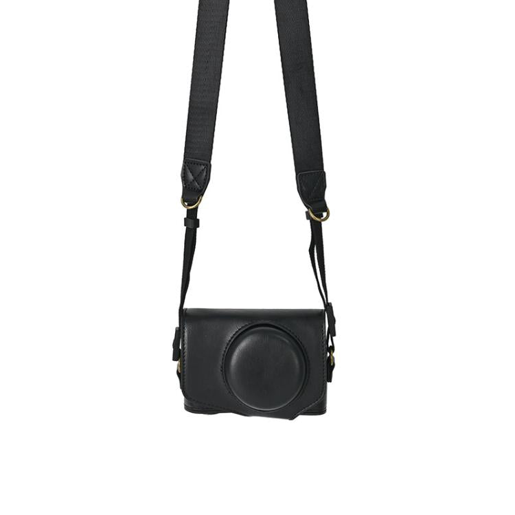 Retro Pull Up Leather Full Body Camera Case Bag with Strap, Compatible with Canon PowerShot SX740 HS