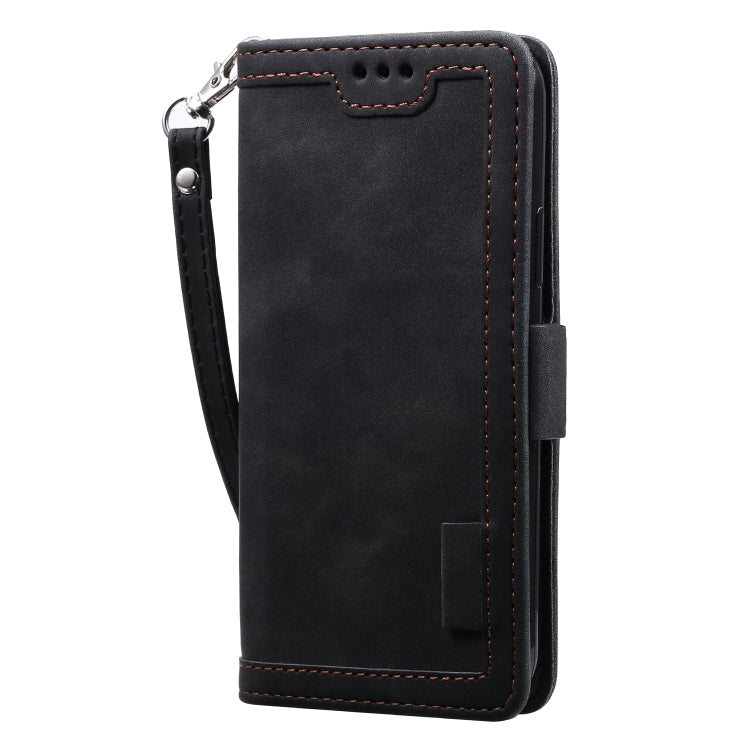 Retro Splicing Horizontal Flip Leather Case with Card Slots & Holder & Wallet