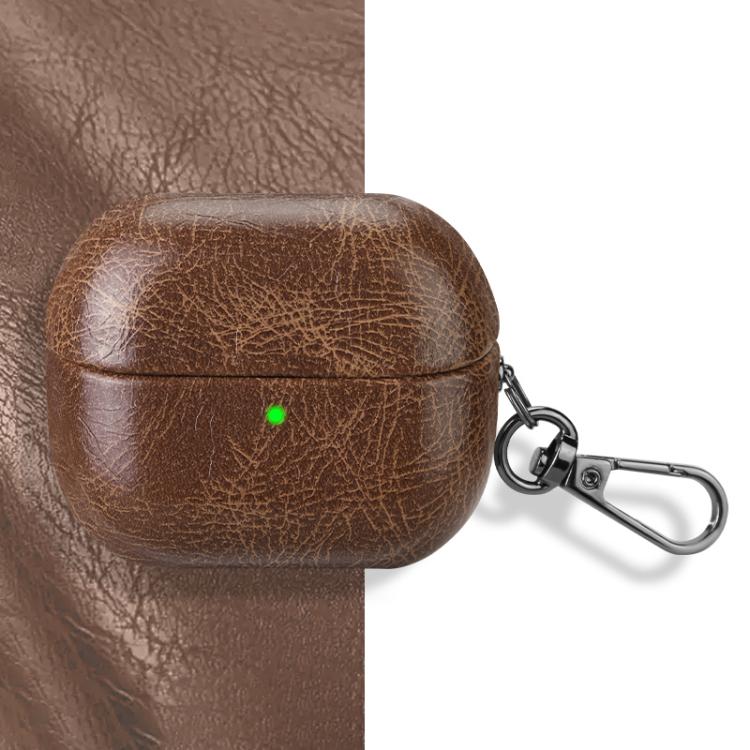 Retro Crazy Horse Texture PU Earphones Case with Hook