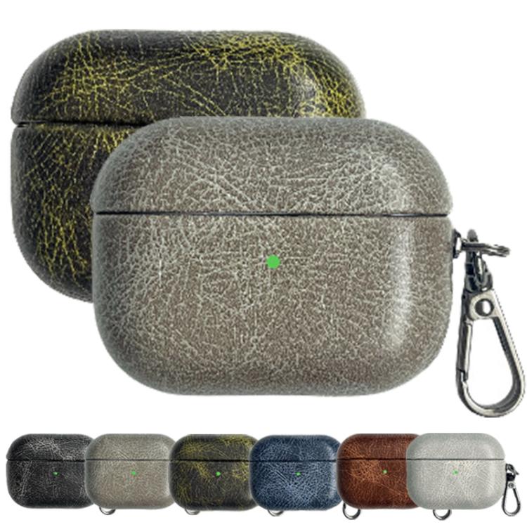 Retro Crazy Horse Texture PU Earphones Case with Hook