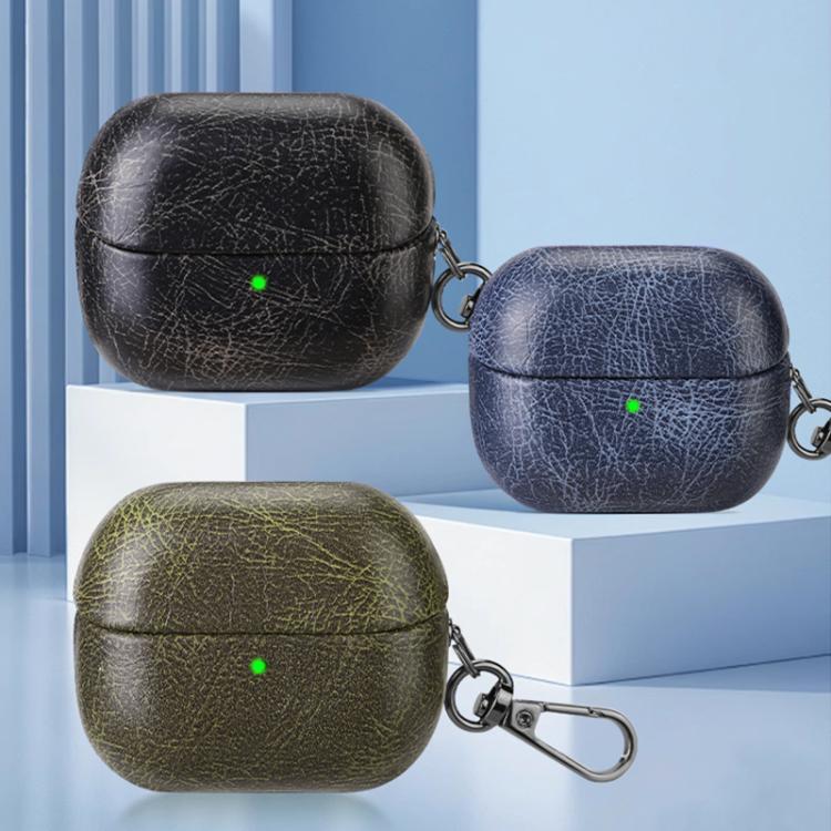 Retro Crazy Horse Texture PU Earphones Case with Hook