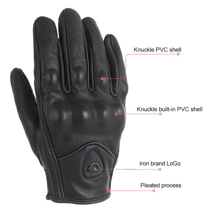 SOMAN MG-24 Motorcycle Sheepskin Gloves Touch Screen Off-road Riding Retro Gloves, XL