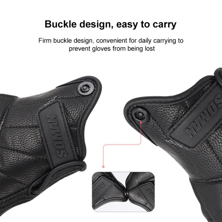SOMAN MG-24 Motorcycle Sheepskin Gloves Touch Screen Off-road Riding Retro Gloves, L