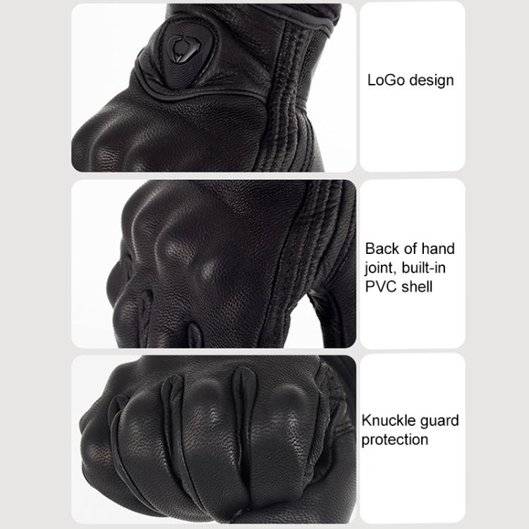 SOMAN MG-24 Motorcycle Sheepskin Gloves Touch Screen Off-road Riding Retro Gloves, L
