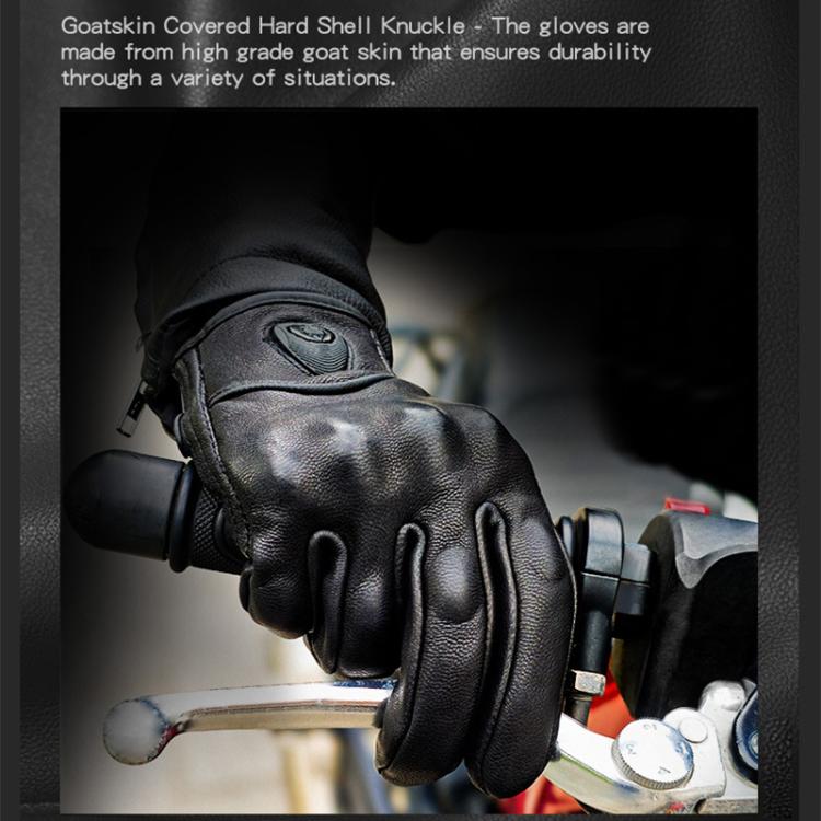 SOMAN MG-24 Motorcycle Sheepskin Gloves Touch Screen Off-road Riding Retro Gloves, XL