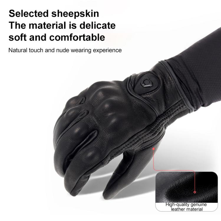 SOMAN MG-24 Motorcycle Sheepskin Gloves Touch Screen Off-road Riding Retro Gloves, L