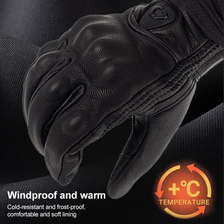 SOMAN MG-24 Motorcycle Sheepskin Gloves Touch Screen Off-road Riding Retro Gloves, XXL