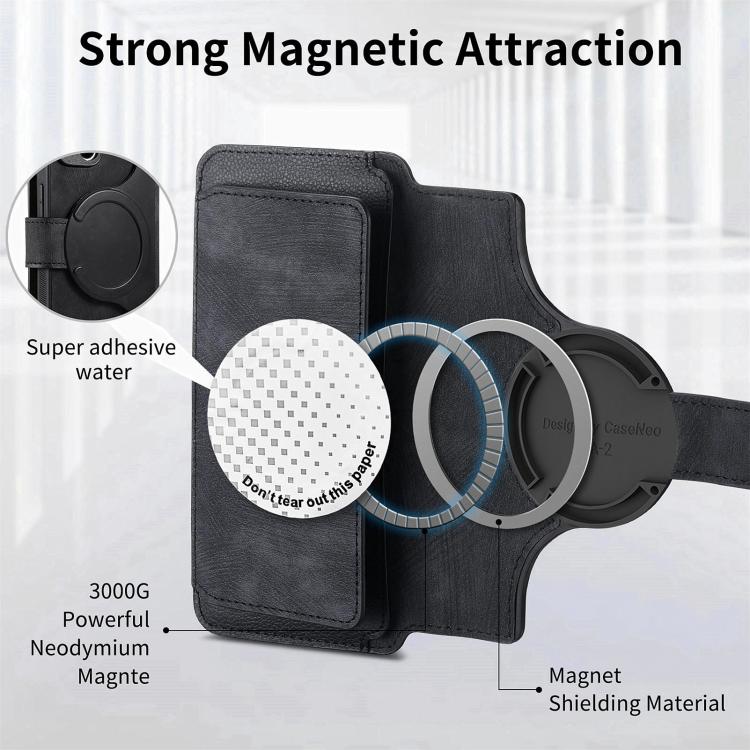 CaseNeo MagSafe RFID Anti-theft Zipper Wallet Retro Leather Phone Case, Compatible with iPhone 16 Pro