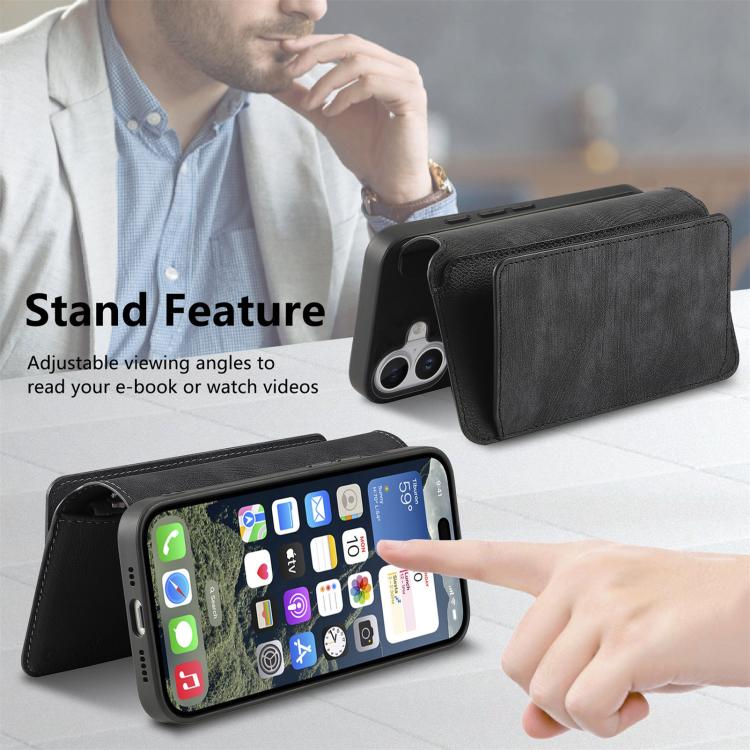 CaseNeo MagSafe RFID Anti-theft Zipper Wallet Retro Leather Phone Case, Compatible with iPhone 16