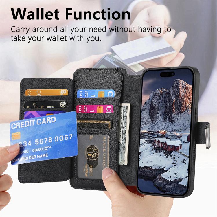 CaseNeo MagSafe RFID Anti-theft Zipper Wallet Retro Leather Phone Case, Compatible with iPhone 14
