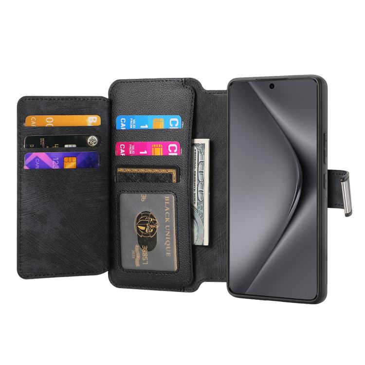 CaseNeo MagSafe RFID Anti-theft Zipper Wallet Retro Leather Phone Case, Compatible with Huawei Pura 70 Ultra