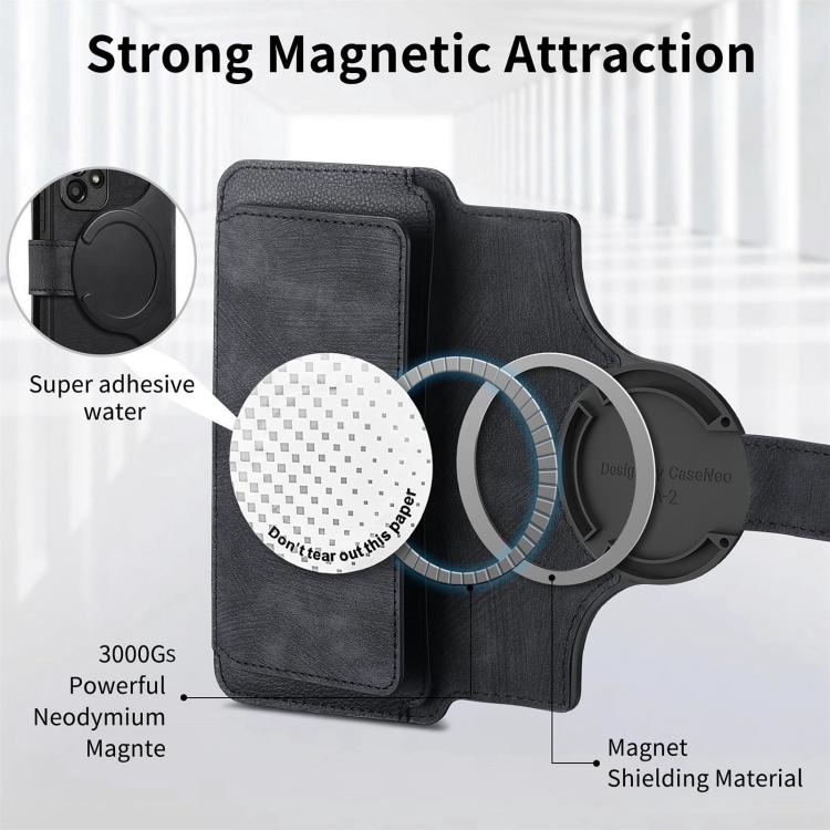 CaseNeo MagSafe RFID Anti-theft Zipper Wallet Retro Leather Phone Case, For Honor 400 Global 156.5mm