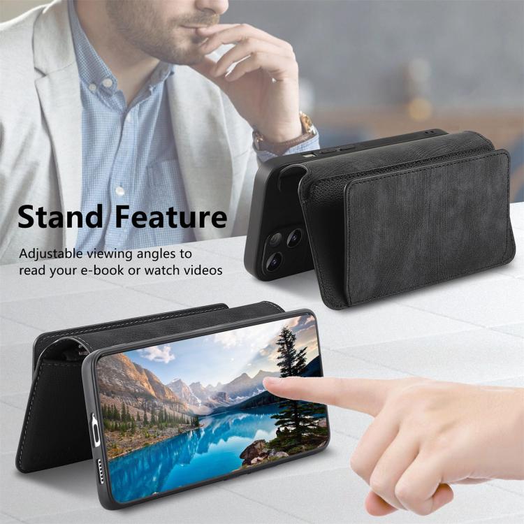 CaseNeo MagSafe RFID Anti-theft Zipper Wallet Retro Leather Phone Case, For Honor 400 Pro Global 160.8mm