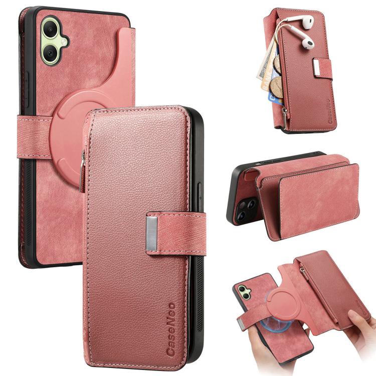 CaseNeo MagSafe RFID Anti-theft Zipper Wallet Retro Leather Phone Case, For Samsung Galaxy A06