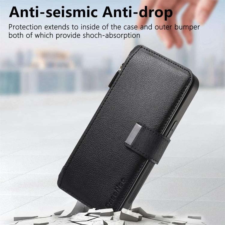 CaseNeo MagSafe RFID Anti-theft Zipper Wallet Retro Leather Phone Case, For Samsung Galaxy A53