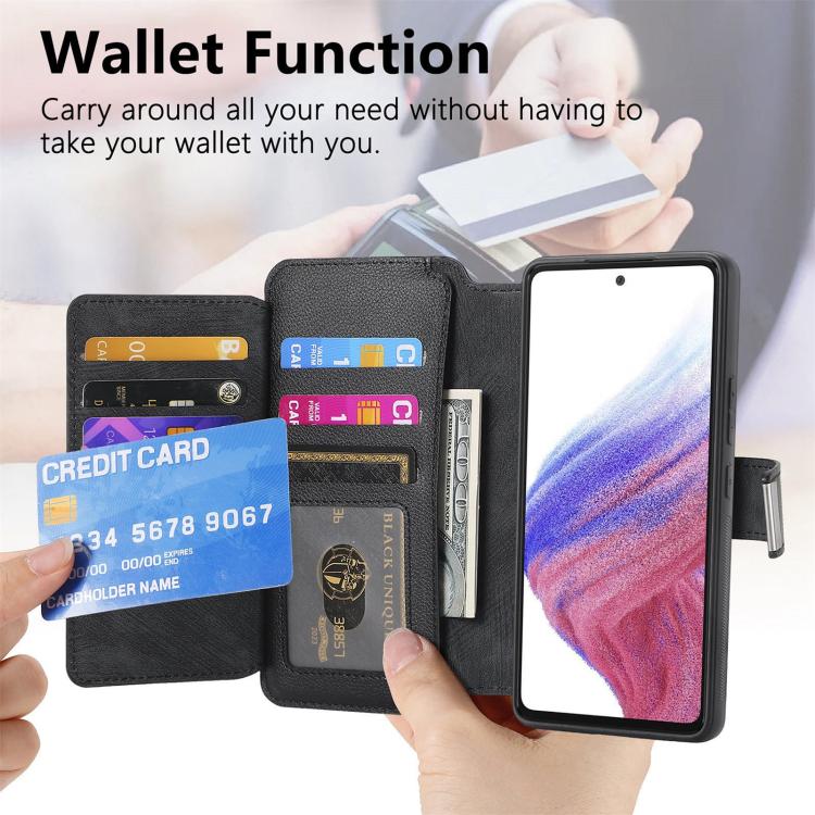 CaseNeo MagSafe RFID Anti-theft Zipper Wallet Retro Leather Phone Case, For Samsung Galaxy A14 5G