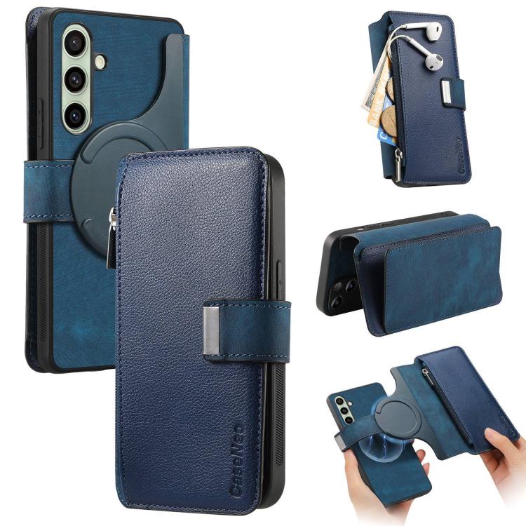 CaseNeo MagSafe RFID Anti-theft Zipper Wallet Retro Leather Phone Case, For Samsung Galaxy A17 4G / 5G