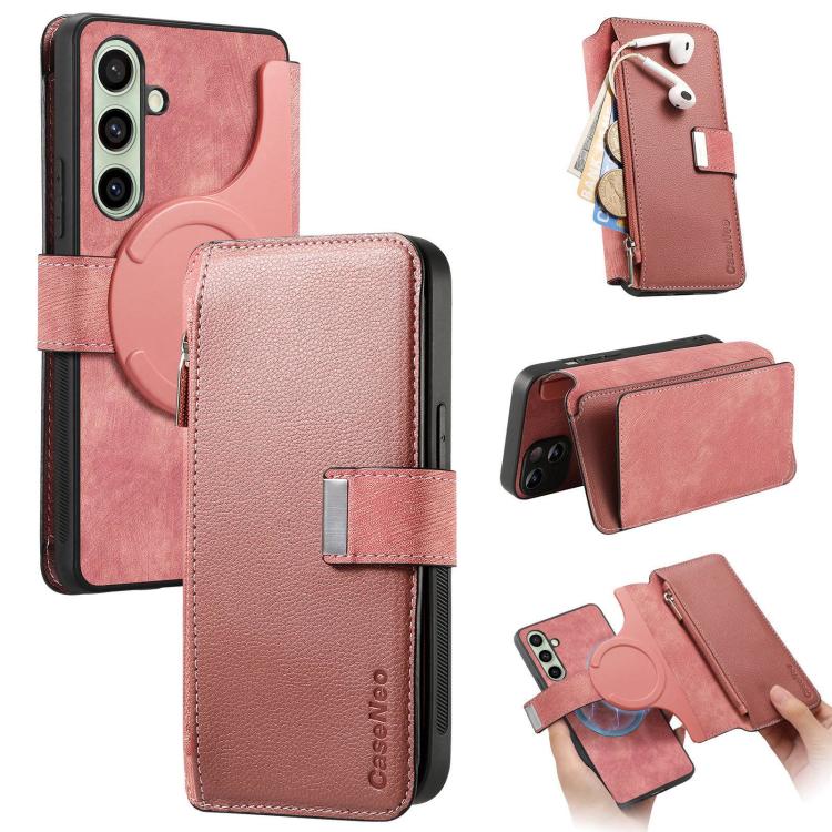 CaseNeo MagSafe RFID Anti-theft Zipper Wallet Retro Leather Phone Case, For Samsung Galaxy A17 4G / 5G