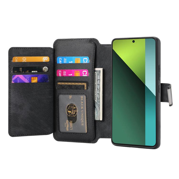 CaseNeo MagSafe RFID Anti-theft Zipper Wallet Retro Leather Phone Case, Compatible with Redmi Note 13 Pro 5G