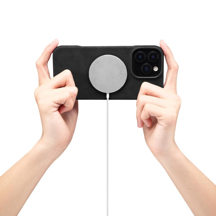Denior D27 Retro Texture RFID MagSafe Photo Frame Card-slot Phone Case, Compatible with iPhone 16 Plus