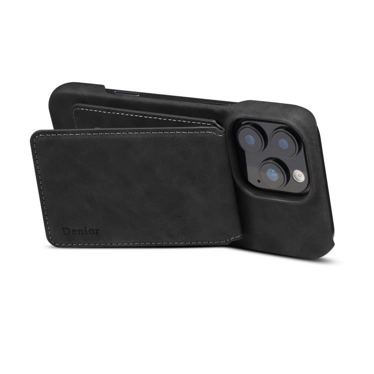 Denior D28 Retro Texture RFID MagSafe Vertical Flip Card-slot Phone Case, Compatible with iPhone 13 Pro Max