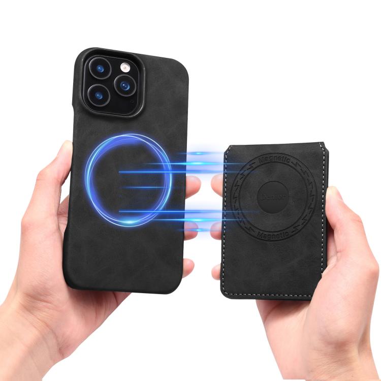 Denior D28 Retro Texture RFID MagSafe Vertical Flip Card-slot Phone Case, Compatible with iPhone 13 Pro Max