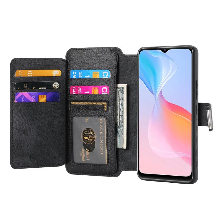 CaseNeo MagSafe RFID Anti-theft Zipper Wallet Retro Leather Phone Case, Compatible with vivo Y21s / Y32 / Y21 2021