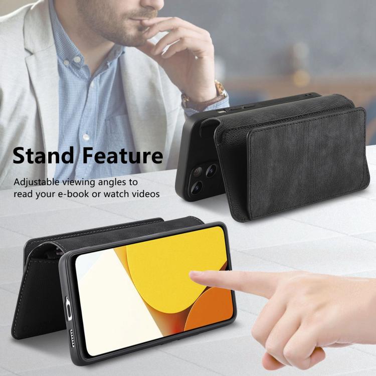 CaseNeo MagSafe RFID Anti-theft Zipper Wallet Retro Leather Phone Case, Compatible with vivo Y35 4G 2022