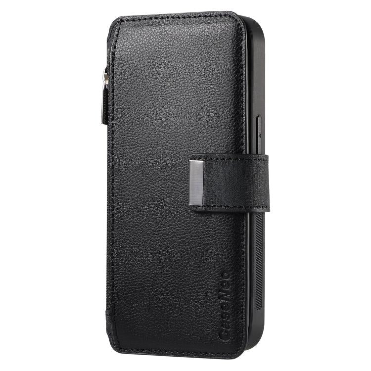 CaseNeo MagSafe RFID Anti-theft Zipper Wallet Retro Leather Phone Case, Compatible with OnePlus 11
