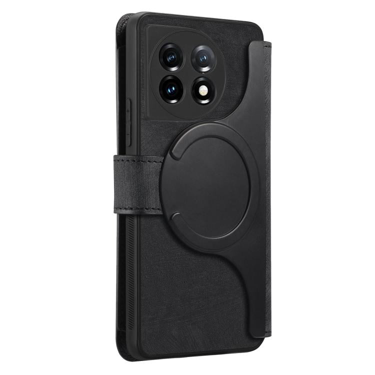 CaseNeo MagSafe RFID Anti-theft Zipper Wallet Retro Leather Phone Case, Compatible with OnePlus 11