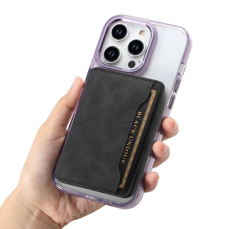 Denior V08 Magsafe Wallet Retro Texture Leather Magnetic Card Holder Bag