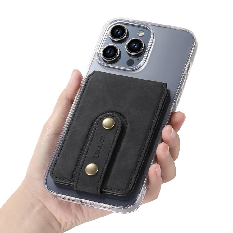 Denior V09 Magsafe Wallet Retro Texture Leather Magnetic Phone Holder Card Bag