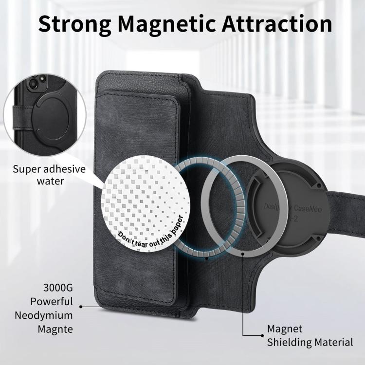 CaseNeo MagSafe RFID Anti-theft Zipper Wallet Retro Leather Phone Case, Compatible with Realme C53