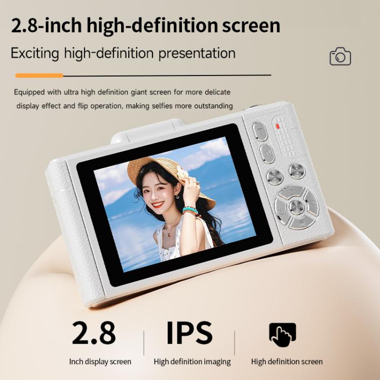 V5 64MP Retro Digital Camera 4K Recording 180 Flip Screen, Large Lens