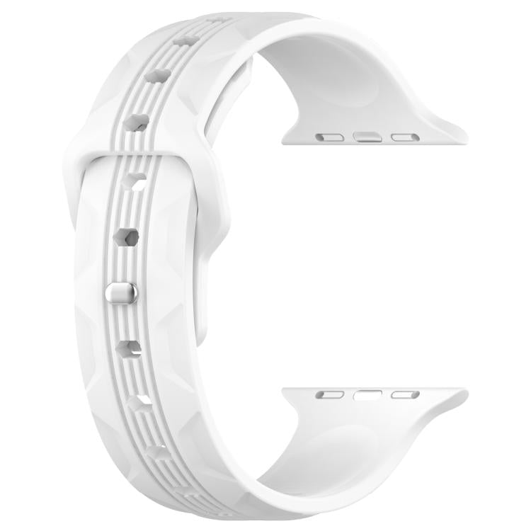 Vertical Grain Reverse Buckle Silicone Watch Band, Compatible with Apple Watch 46mm / 49mm / 45mm / 44mm